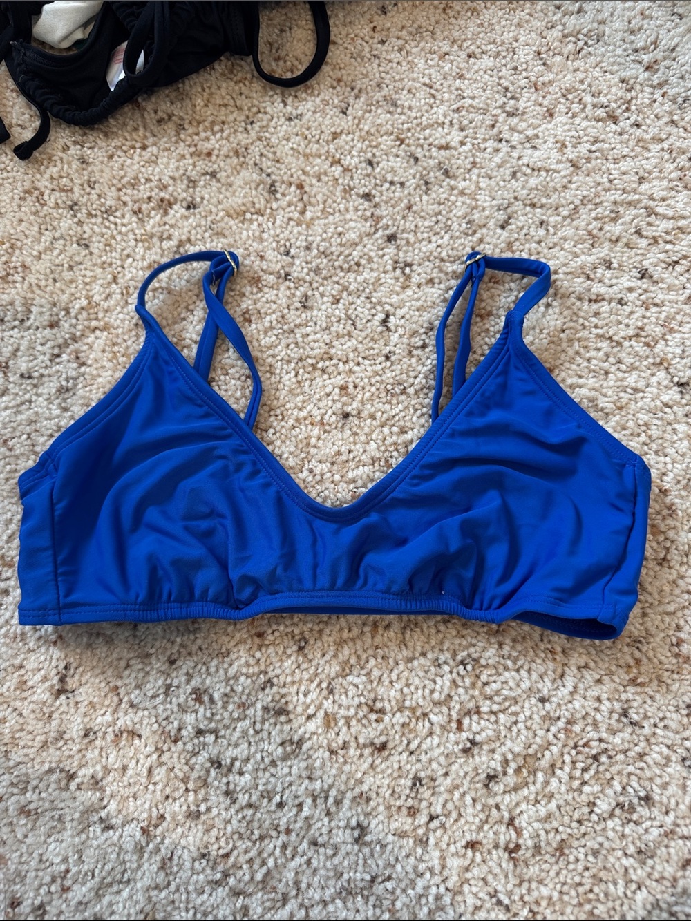 Blue Women's V-Neck Swim Top - Classic Triangle Bikini